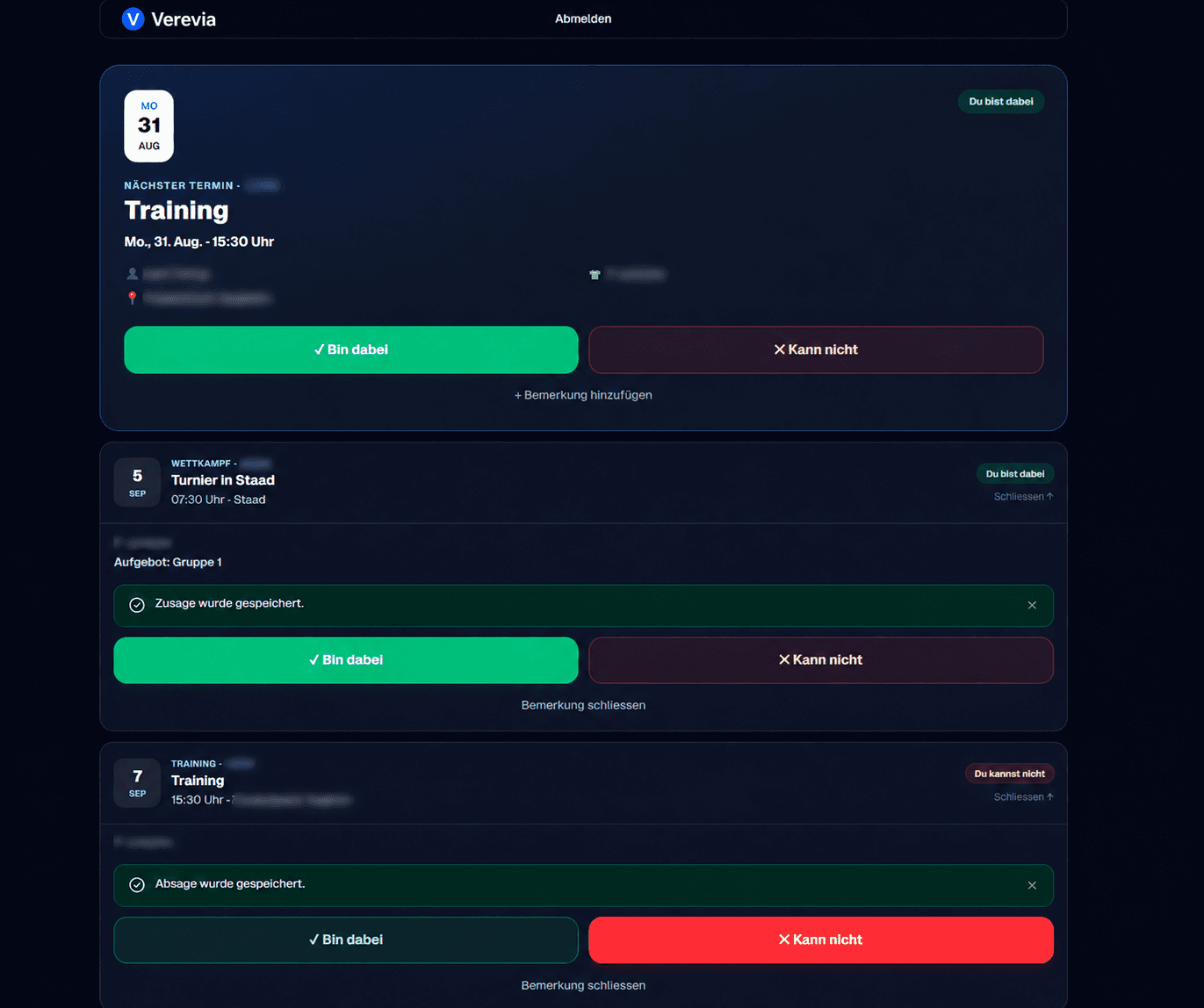 Elternportal von Verevia auf einem Smartphone