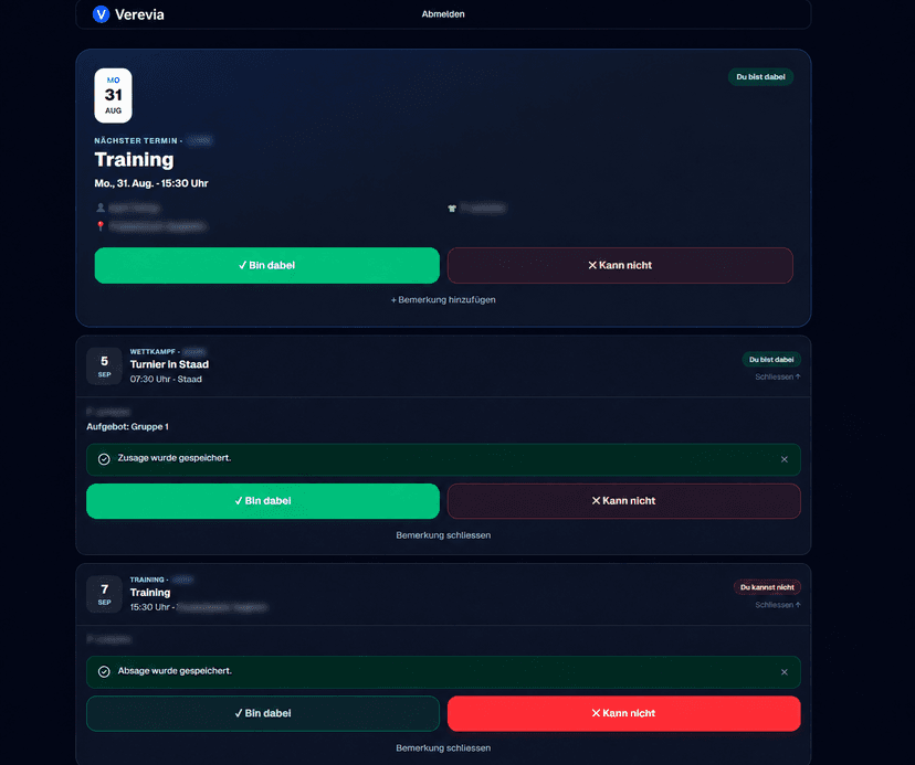 Elternportal von Verevia auf einem Smartphone